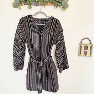 Anne Klein Wool Blend Trench Coat Belted Jacket